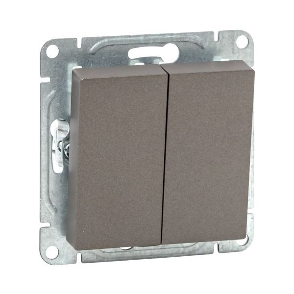 Механизм выключателя, двухклавишный, проходной, мокко Эпика EKF Механизм выключателя, двухклавишный, проходной, мокко Эпика EKF