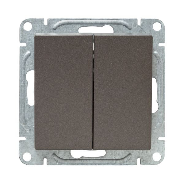 Механизм выключателя, двухклавишный, проходной, мокко Эпика EKF Механизм выключателя, двухклавишный, проходной, мокко Эпика EKF