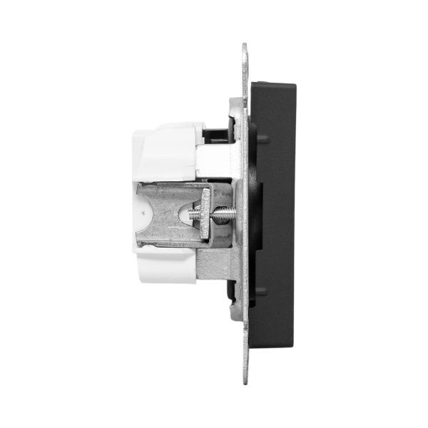 Механизм розетки, 16А, без заземления, без шторок, чёрный Эпика EKF Механизм розетки, 16А, без заземления, без шторок, чёрный Эпика EKF