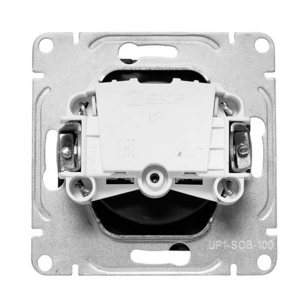 Механизм розетки, 16А, без заземления, без шторок, чёрный Эпика EKF Механизм розетки, 16А, без заземления, без шторок, чёрный Эпика EKF