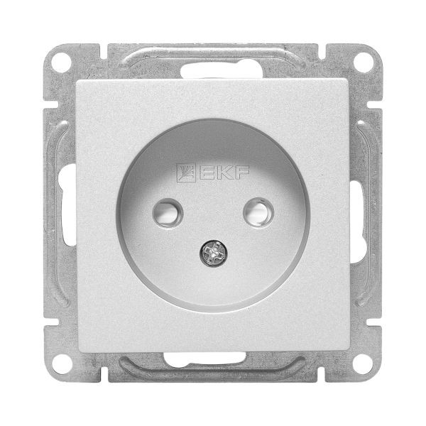 Механизм розетки, 16А, без заземления, со шторками, алюминий Эпика EKF Механизм розетки, 16А, без заземления, со шторками, алюминий Эпика EKF