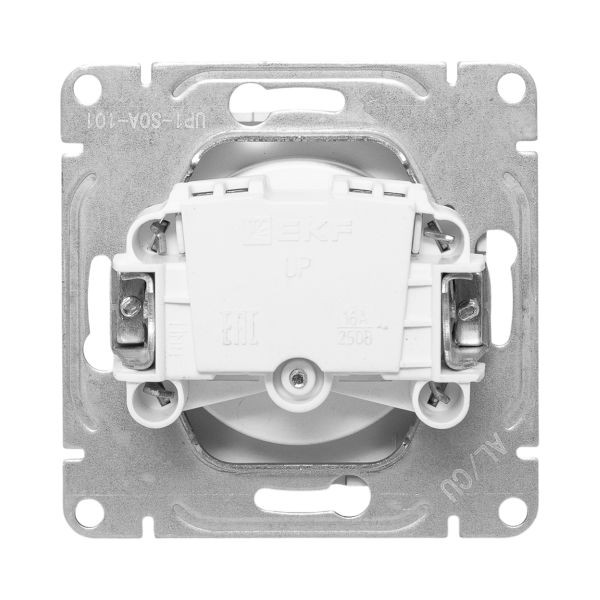 Механизм розетки, 16А, без заземления, со шторками, алюминий Эпика EKF Механизм розетки, 16А, без заземления, со шторками, алюминий Эпика EKF