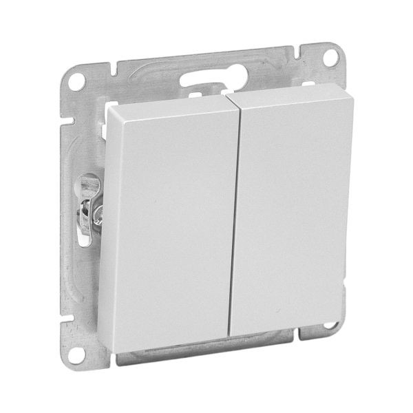 Механизм выключателя, двухклавишный, алюминий Эпика EKF Механизм выключателя, двухклавишный, алюминий Эпика EKF