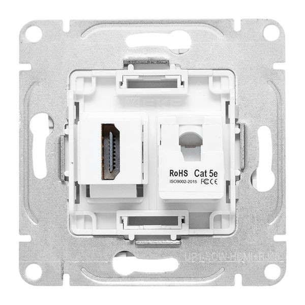 Механизм розетки HDMI+RJ45 (cat5), белый Эпика EKF Механизм розетки HDMI+RJ45 (cat5), белый Эпика EKF