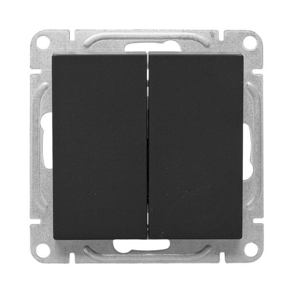 Механизм выключателя, двухклавишный, чёрный Эпика EKF Механизм выключателя, двухклавишный, чёрный Эпика EKF