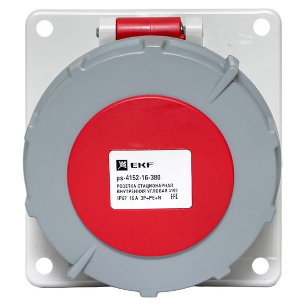Розетка стационарная внутренняя угловая 4152 3Р+РЕ+N 16А 380В IP67 EKF PROxima Розетка стационарная внутренняя угловая 4152 3Р+РЕ+N 16А 380В IP67 EKF PROxima