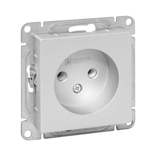 Механизм розетки, 16А, без заземления, без шторок, алюминий Эпика EKF Механизм розетки, 16А, без заземления, без шторок, алюминий Эпика EKF