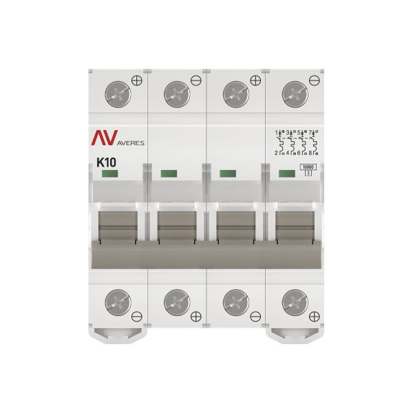 Выключатель автоматический AV-10 DC 4P 10A (K) 10kA EKF AVERES mcb10-DC-4-10K-av Выключатель автоматический AV-10 DC 4P 10A (K) 10kA EKF AVERES mcb10-DC-4-10K-av