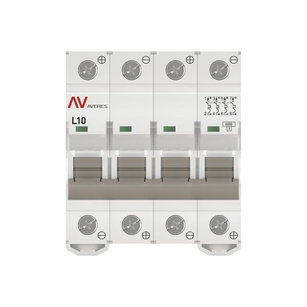 Выключатель автоматический AV-6 DC 4P 10A (L) 6kA EKF AVERES mcb6-DC-4-10L-av Выключатель автоматический AV-6 DC 4P 10A (L) 6kA EKF AVERES mcb6-DC-4-10L-av