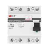 Устройство Защитного Отключения ВД-100 4P 63А/ 30мА (эл-мех, тип А) EKF PROxima elcb-4-63-30-em-a-pro Устройство Защитного Отключения ВД-100 4P 63А/ 30мА (эл-мех, тип А) EKF PROxima elcb-4-63-30-em-a-pro