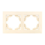 Валенсия рамка 2-местная кремовая EKF EWM-G-302-20