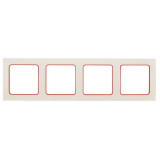 Стокгольм Рамка 4-местная белая с линией цвета красный EKF PROxima EAM-G-305-10