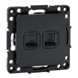 Стокгольм Механизм Розетки RJ-45 2-местной черный EKF EZK02-035-10