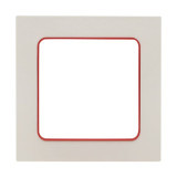 Стокгольм Рамка 1-местная белая с линией цвета красный EKF PROxima EXM-G-304-20