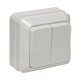 Рим Выключатель 2-клавишный 10А белый EKF ENV10-023-10