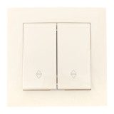 Валенсия выключатель 2-кл, 10А кремовый проходной EKF PROxima EWV10-027-20