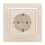 Розетка 1-мест, СП с/з 16А бежевый с защ, штор, Минск EKF ERR16-028-200
