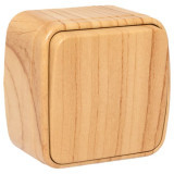 Выключатель 1-клавишный ОП Минск 10А светлое дерево EKF EGV10-021-30