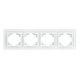 Минск Рамка 4-местная стеклянная белая EKF Basic