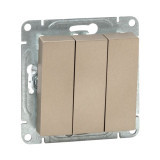 Механизм выключателя, трёхклавишный, шампань Эпика EKF