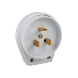 Вилка для разъема РШ-ВШ 32А 250В 2P+PE пластиковая бел, EKF