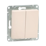 Механизм выключателя, двухклавишный, перекрёстный, кремовый Эпика EKF