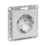 Механизм розетки, 16А, с заземлением, без шторок, алюминий Эпика EKF