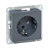 Механизм розетки, 16А, с заземлением, без шторок, графит Эпика EKF