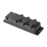 Роз, (колодка) трехмест, с защит, крышками каучуковая 230В 2P+PE 16A IP44 EKF PRO