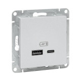 Механизм розетки USB-A+С, алюминий Эпика EKF