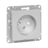Механизм розетки, 16А, без заземления, со шторками, алюминий Эпика EKF