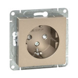 Механизм розетки, 16А, с заземлением, со шторками, шампань Эпика EKF