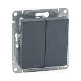 Механизм выключателя, двухклавишный, проходной, графит Эпика EKF