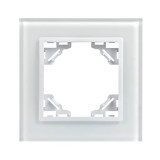 Минск Рамка 1-местная стеклянная белая EKF Basic