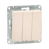 Механизм выключателя, трёхклавишный, кремовый Эпика EKF